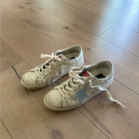 Golden Goose Cream and Gray Sneakers - Picture 1 of 5